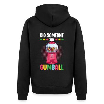 Gumball Machine Kaugummiautomat - Unisex Premium Bio Zip Hoodie - Schwarz - Hinten - Nico (187cm)