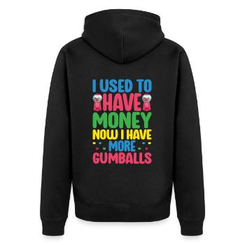 Gumball Machine Kaugummiautomat - Unisex Premium Bio Zip Hoodie - Schwarz - Hinten - Nico (187cm)