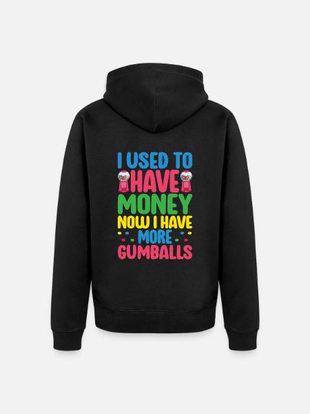 Gumball Machine Chewing Gum Machine - Unisex Premium Organic Zip Hoodie - black