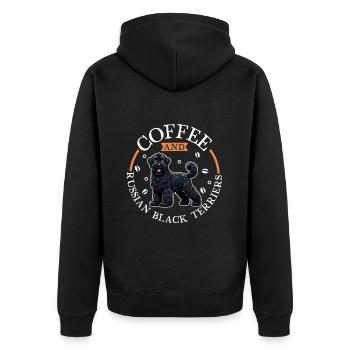 Café et terrier russe noir - Veste à capuche bio Premium Unisexe - noir - Dos - Nico (187cm)