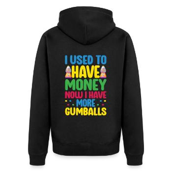 Gumball Machine Kaugummiautomat - Unisex Premium Bio Zip Hoodie - Schwarz - Hinten - Nico (187cm)