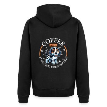Café et Bluetick Coonhound - Veste à capuche bio Premium Unisexe - noir - Dos - Nico (187cm)