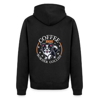 Café et Border Collie - Veste à capuche bio Premium Unisexe - noir - Dos - Nico (187cm)