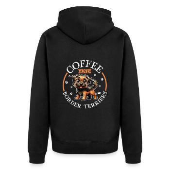 Café et Border Terrier - Veste à capuche bio Premium Unisexe - noir - Dos - Nico (187cm)