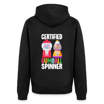 Gumball Machine Kaugummiautomat - Unisex Premium Bio Zip Hoodie - Schwarz - Hinten - Nico (187cm)