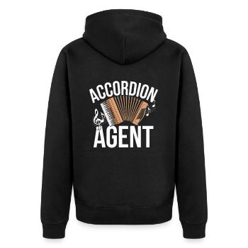Akkordeon - Unisex Premium Bio Zip Hoodie - Schwarz - Hinten - Nico (187cm)