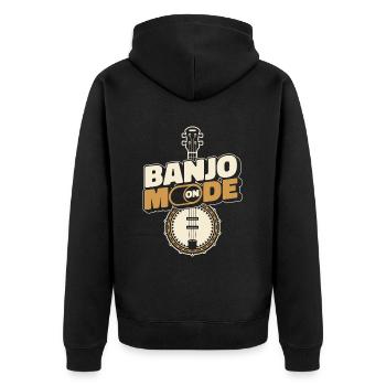 Banjo - Unisex Premium Organic Zip Hoodie - black - Back - Nico (187cm)
