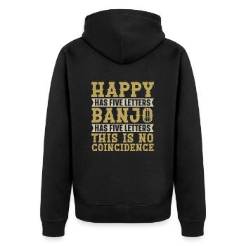 Banjo - Unisex Premium Organic Zip Hoodie - black - Back - Nico (187cm)