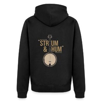 Banjo - Unisex Premium Organic Zip Hoodie - black - Back - Nico (187cm)
