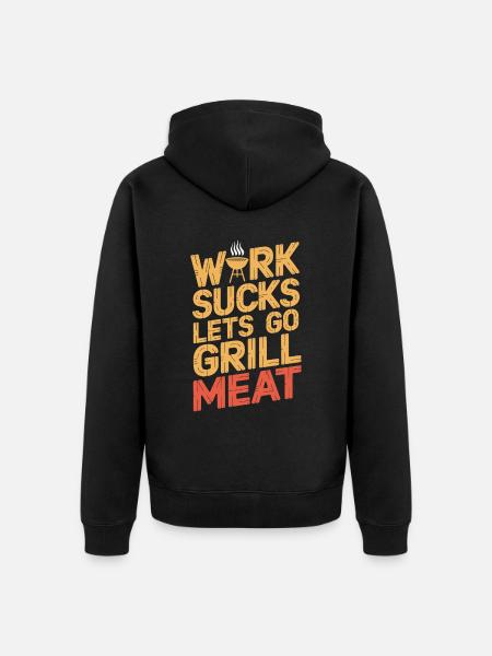 Bbq Grilling - Unisex Premium Organic Zip Hoodie - black