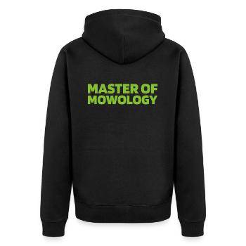 Rasenmäher Mähen - Unisex Premium Bio Zip Hoodie - Schwarz - Hinten - Nico (187cm)