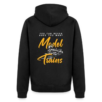 On n’a jamais trop de trains miniatures - Veste à capuche bio Premium Unisexe - noir - Dos - Nico (187cm)