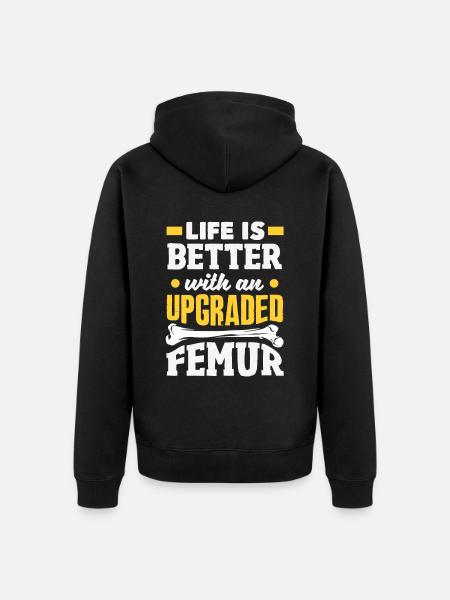Leg Reconstruction Restoration - Unisex Premium Organic Zip Hoodie - black