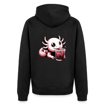 Axolotl Boba Thé Buvant Otaku Anime Lover - Veste à capuche bio Premium Unisexe - noir - Dos - Nico (187cm)