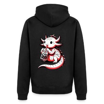 Axolotl Boba Thé Buvant Otaku Anime Lover - Veste à capuche bio Premium Unisexe - noir - Dos - Nico (187cm)