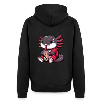 Axolotl Boba Thé Buvant Otaku Anime Lover - Veste à capuche bio Premium Unisexe - noir - Dos - Nico (187cm)