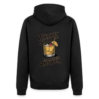 Urlaub Cocktail Whiskey - Unisex Premium Bio Zip Hoodie - Schwarz - Hinten - Nico (187cm)
