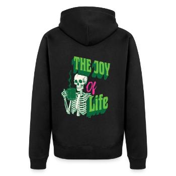 Café La joie de vivre Drôle d’amateur de café - Veste à capuche bio Premium Unisexe - noir - Dos - Nico (187cm)