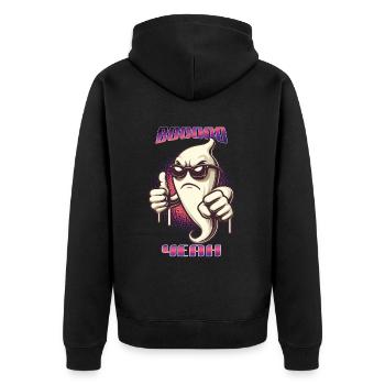 Boo Yeah Fantôme Drôle Dire Design Halloween - Veste à capuche bio Premium Unisexe - noir - Dos - Nico (187cm)