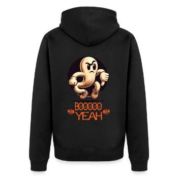 Boo Yeah Fantôme Drôle Dicton - Veste à capuche bio Premium Unisexe - noir - Dos - Nico (187cm)