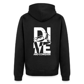 Plongeurs Plongée sous-marine Dive And Conquer - Veste à capuche bio Premium Unisexe - noir - Dos - Nico (187cm)