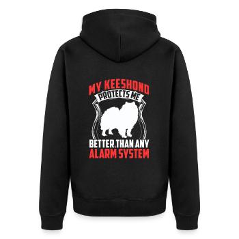 Wolfspitz me protège mieux Keeshond - Veste à capuche bio Premium Unisexe - noir - Dos - Nico (187cm)