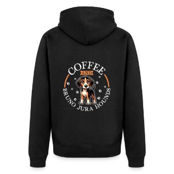 Café et Chien du Jura - Veste à capuche bio Premium Unisexe - noir - Dos - Nico (187cm)