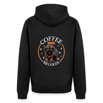 Coffee and Briard - Unisex Premium Organic Zip Hoodie - black - Back - Nico (187cm)