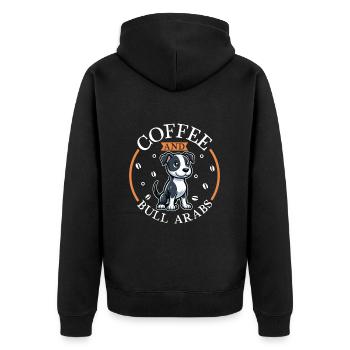 Kaffee und Bull Arab - Unisex Premium Bio Zip Hoodie - Schwarz - Hinten - Nico (187cm)