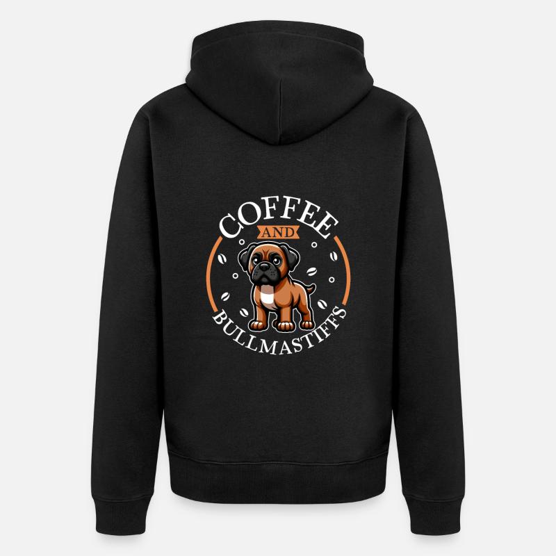 Café et Bullmastiff - Veste à capuche bio Premium Unisexe - noir