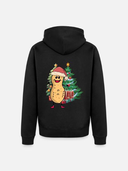 Peanut Christmas Christmas Christmas Tree Xmas - Unisex Premium Organic Zip Hoodie - black