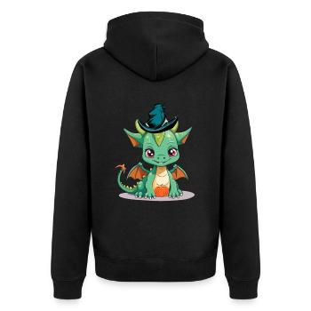Halloween Dragon Dragon Pumpkin Kids Child Baby - Unisex Premium Organic Zip Hoodie - black - Back - Nico (187cm)