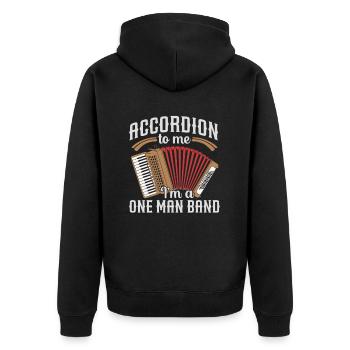 Akkordeon - Unisex Premium Bio Zip Hoodie - Schwarz - Hinten - Nico (187cm)