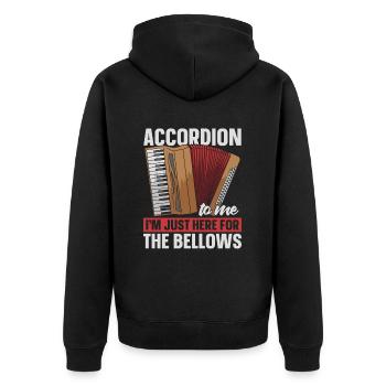 Accordion - Unisex Premium Organic Zip Hoodie - black - Back - Nico (187cm)