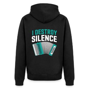 Accordion - Unisex Premium Organic Zip Hoodie - black - Back - Nico (187cm)