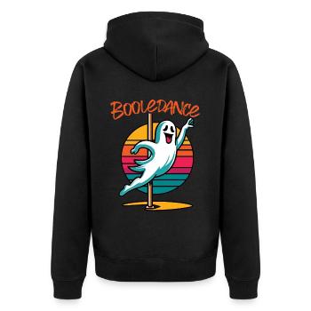Lustiger Boole-dance Spruch Pole Dance Gespenst - Unisex Premium Bio Zip Hoodie - Schwarz - Hinten - Nico (187cm)