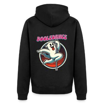 Lustiger Boole-dance Spruch Pole Dance Gespenst - Unisex Premium Bio Zip Hoodie - Schwarz - Hinten - Nico (187cm)