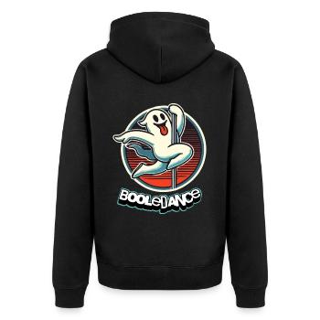 Lustiger Boole-dance Spruch Pole Dance Gespenst - Unisex Premium Bio Zip Hoodie - Schwarz - Hinten - Nico (187cm)