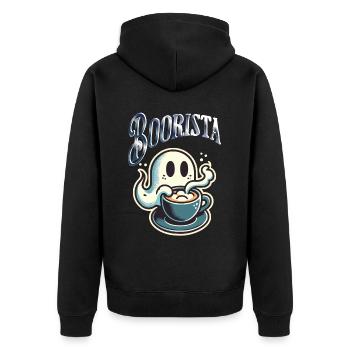 Boorista Café Drôle Disant Halloween - Veste à capuche bio Premium Unisexe - noir - Dos - Nico (187cm)