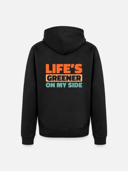 Lawn mower mowing - Unisex Premium Organic Zip Hoodie - black