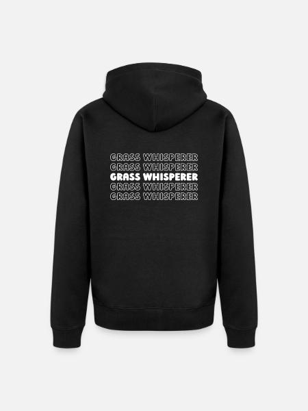 Lawn mower mowing - Unisex Premium Organic Zip Hoodie - black