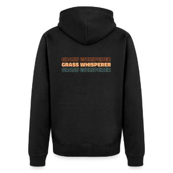 Rasenmäher Mähen - Unisex Premium Bio Zip Hoodie - Schwarz - Hinten - Nico (187cm)