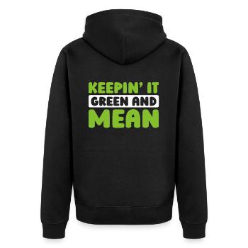 Lawn mower mowing - Unisex Premium Organic Zip Hoodie - black - Back - Nico (187cm)