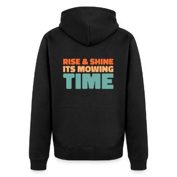 Rasenmäher Mähen - Unisex Premium Bio Zip Hoodie - Schwarz - Hinten - Nico (187cm)