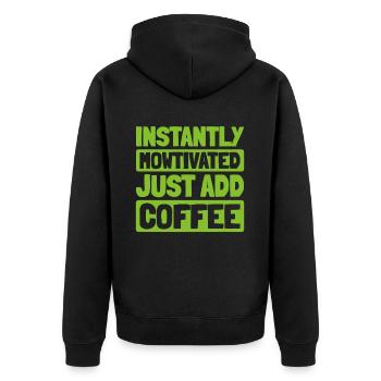 Rasenmäher Mähen - Unisex Premium Bio Zip Hoodie - Schwarz - Hinten - Nico (187cm)
