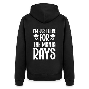 Mantarochen Liebhaber Meerestier Teufelsrochen - Unisex Premium Bio Zip Hoodie - Schwarz - Hinten - Nico (187cm)