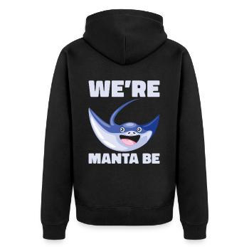 Mantarochen Liebhaber Meerestier Teufelsrochen - Unisex Premium Bio Zip Hoodie - Schwarz - Hinten - Nico (187cm)