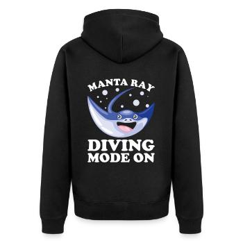 Mantarochen Liebhaber Meerestier Teufelsrochen - Unisex Premium Bio Zip Hoodie - Schwarz - Hinten - Nico (187cm)