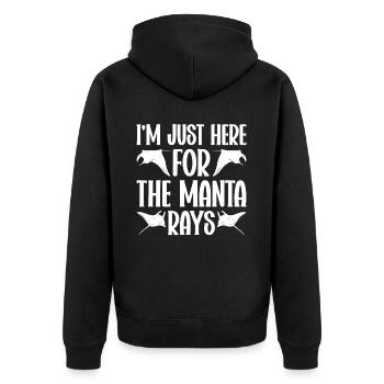 Mantarochen Liebhaber Meerestier Teufelsrochen - Unisex Premium Bio Zip Hoodie - Schwarz - Hinten - Nico (187cm)