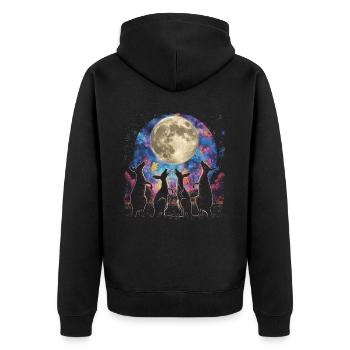 Kangourou Australie Lune Hurlante - Veste à capuche bio Premium Unisexe - noir - Dos - Nico (187cm)